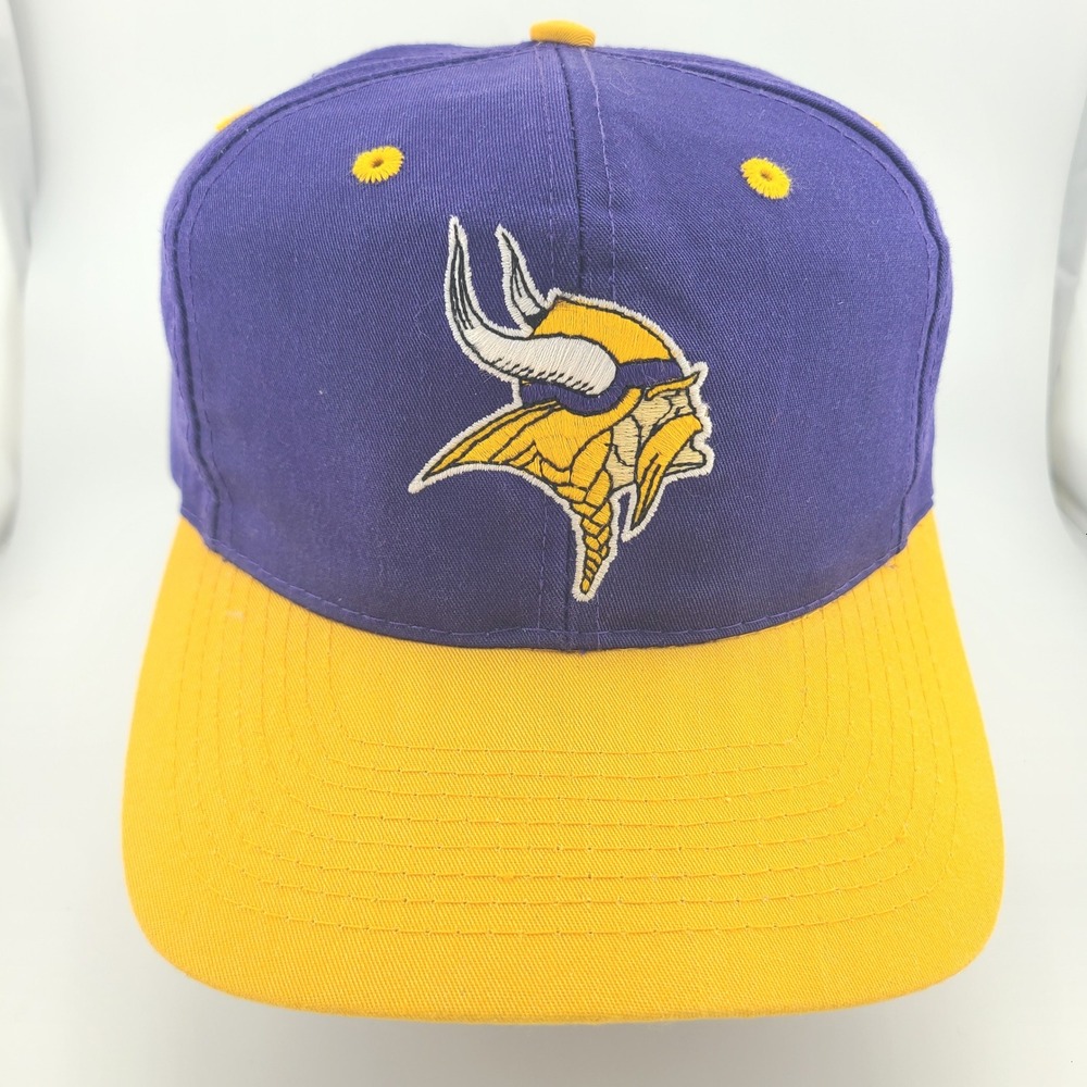 Vintage Minnesota Vikings Fan Logo 7 Snapback Hat NFL 90s Football Sportswear